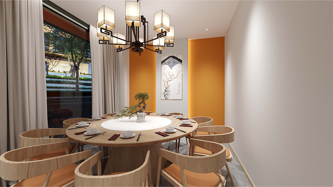 杭州簡約中式餐廳裝修設計
