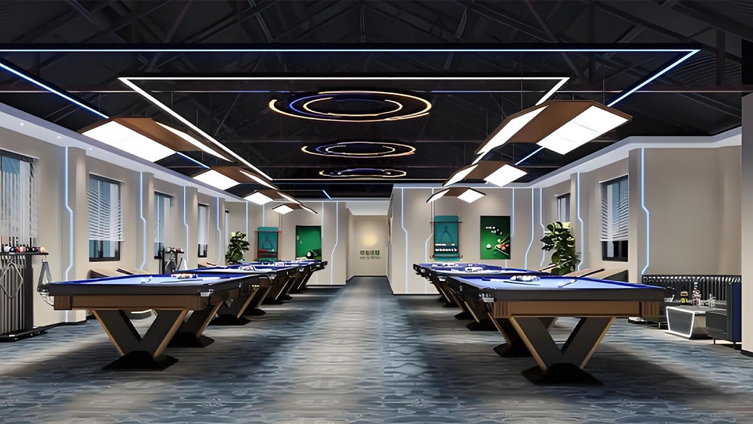杭州網(wǎng)紅潮流臺球廳裝修設(shè)計(jì)
