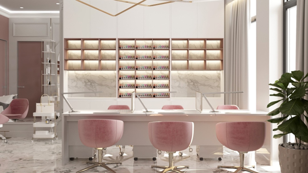 杭州簡約風美甲店裝修設(shè)計